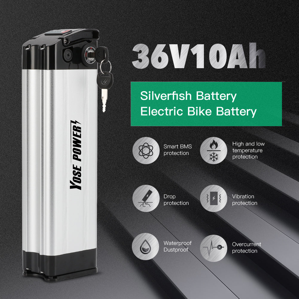 36V10.4Ah/15.6Ah Silver Fish E-Bike Li-ion Battery