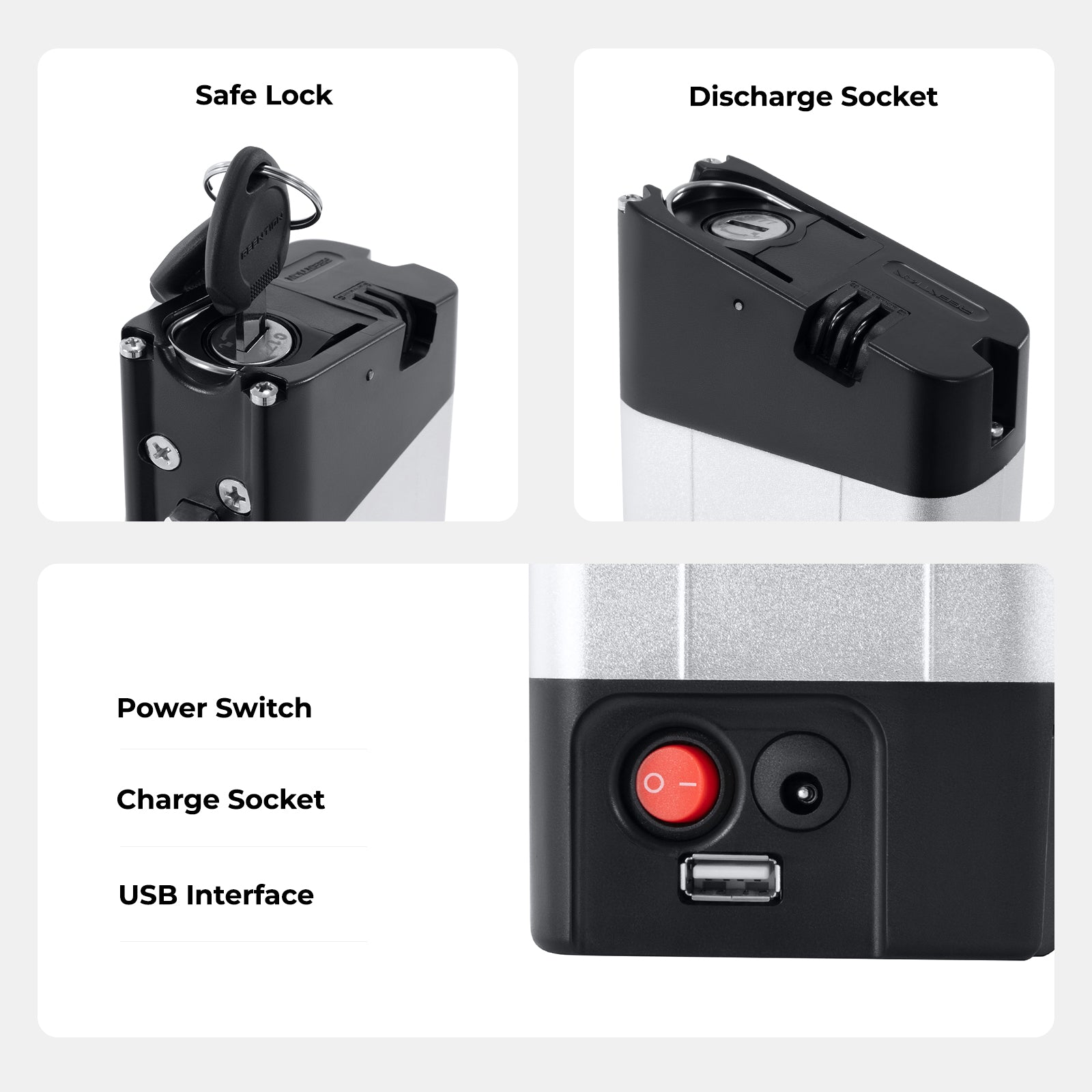 36V9.6Ah(355Wh) E-Bike Li-ion Battery USB Port without Charger Zundapp Z101 and F.lli Schiano