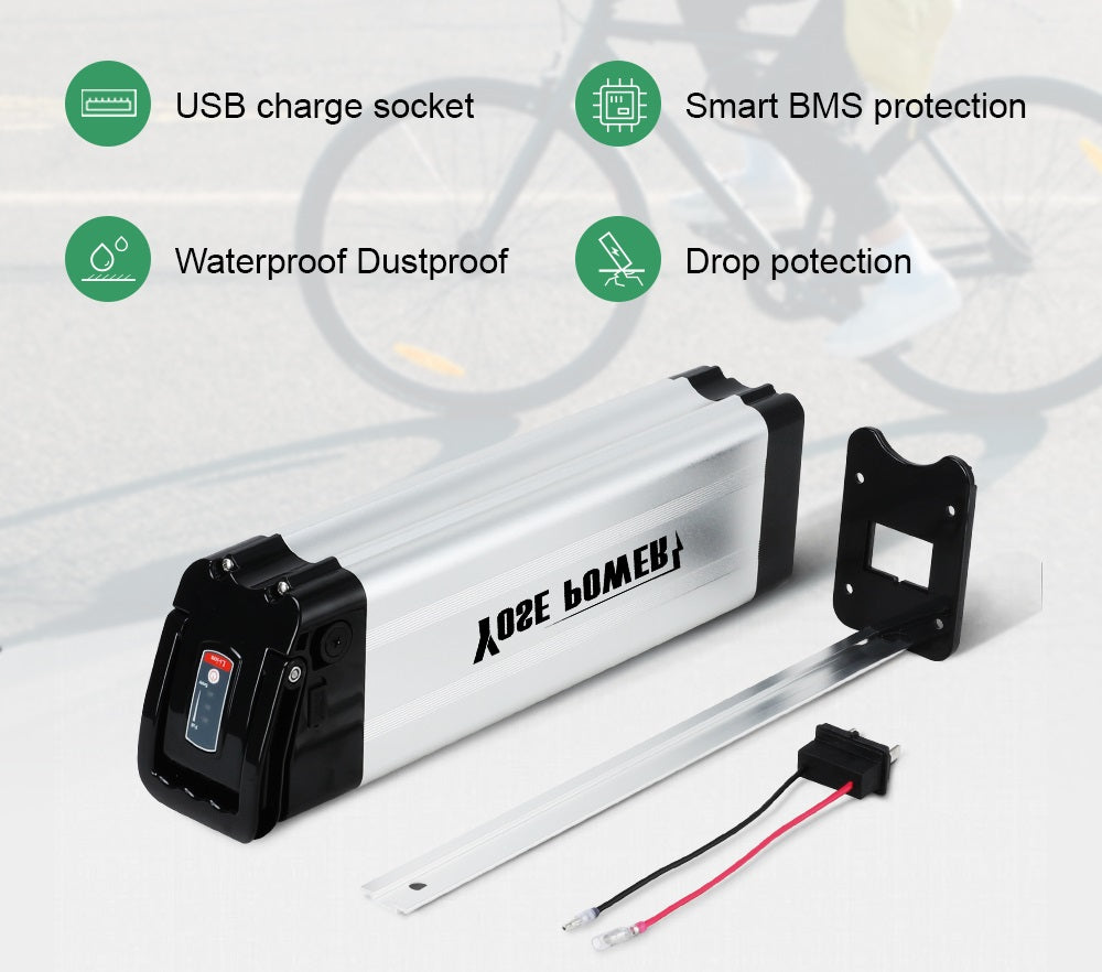 36V10.4Ah/15.6Ah Silver Fish E-Bike Li-ion Battery