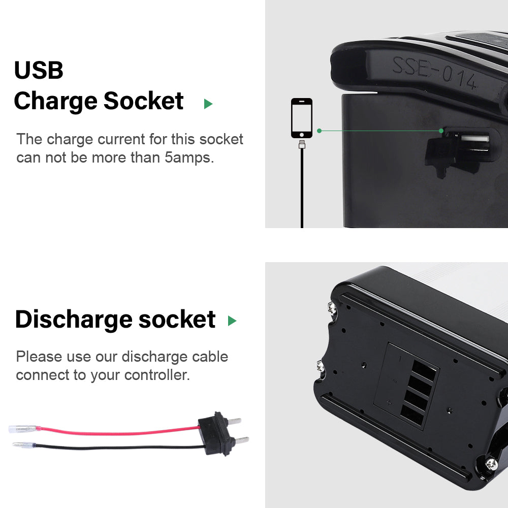 36V10.4Ah/15.6Ah Silver Fish E-Bike Li-ion Battery