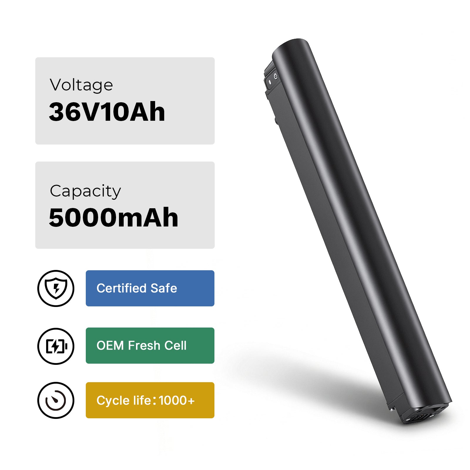 36V10Ah E-Bike Li-ion Replacement  Battery for Tenways CGO600 Pro(New Edition)