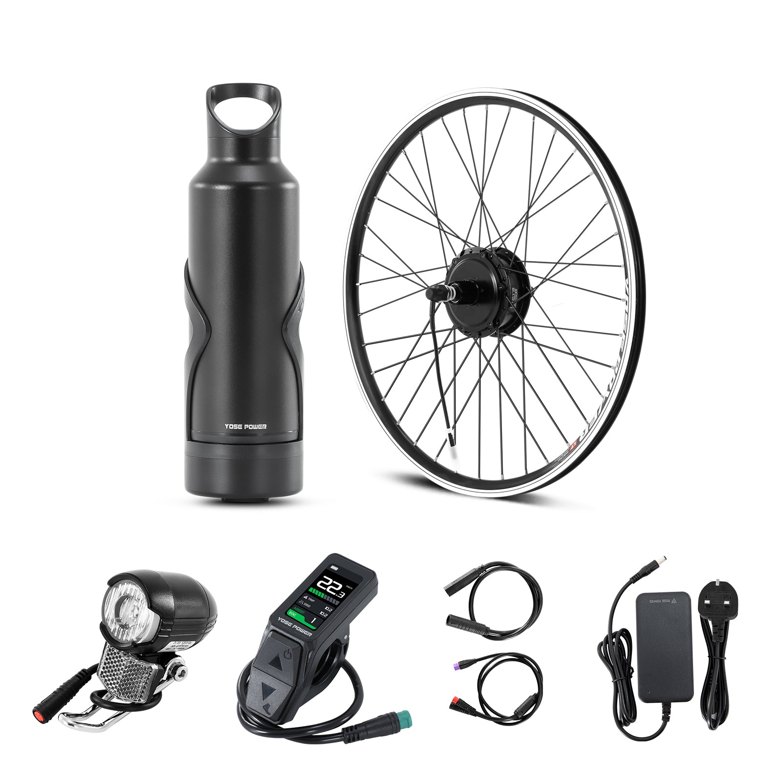 E-Bike Conversion Kit 36V250W 26"/28" Rear Cassette Motor Kit with 36V Bottle Battery Samsung Cell and Integrated Torque PAS Sensor Model A3pro