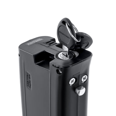 Close-up of the e-bike battery