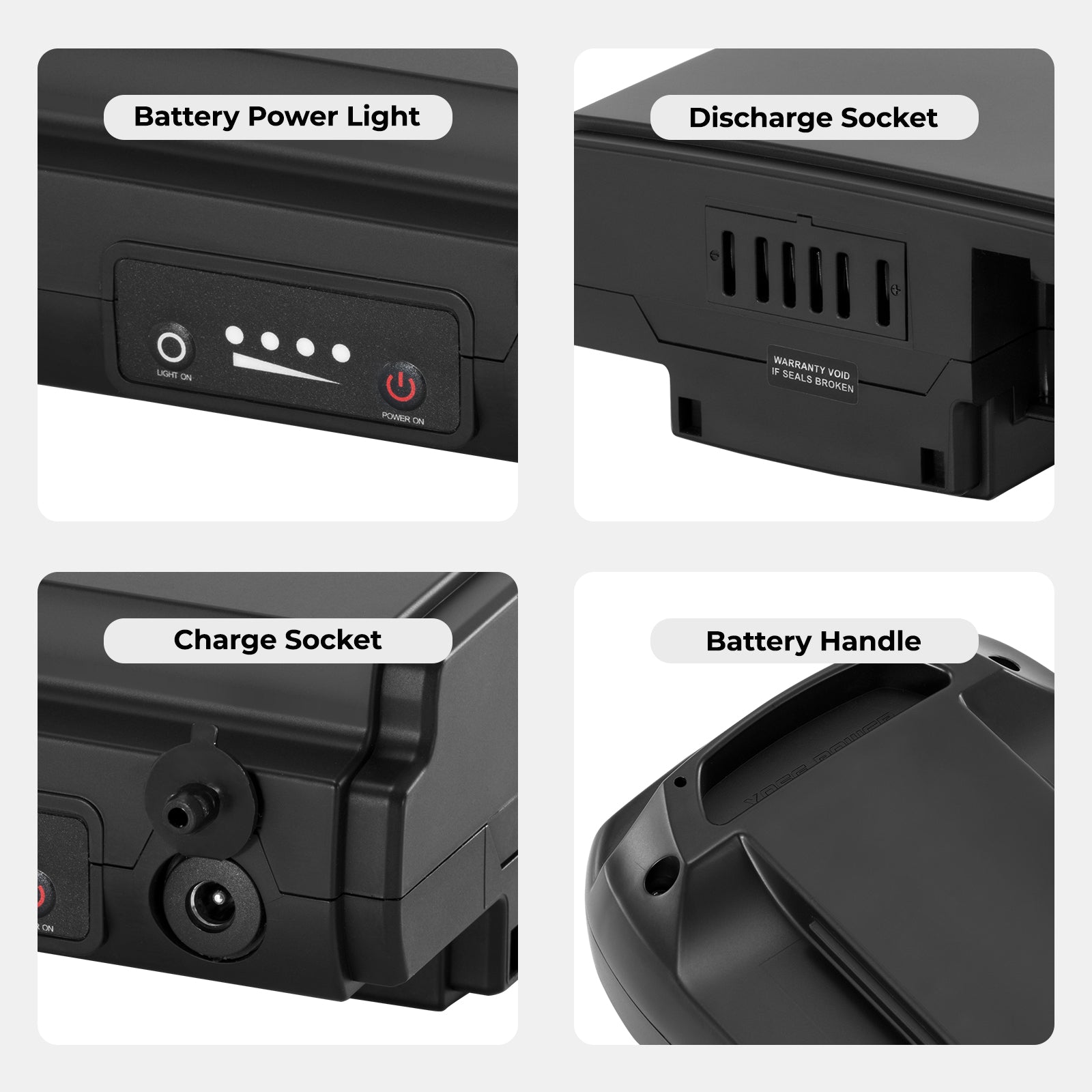 36V12.8Ah(474Wh) E-Bike Rear Battery with Charger for Phylion Joycube SF-03 JCEB360-11
