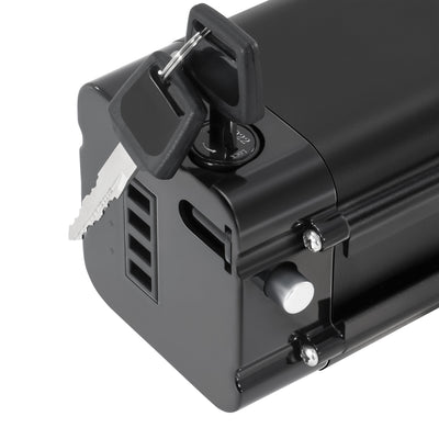 Close-up of the e-bike battery