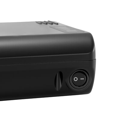 Close-up of the e-bike battery