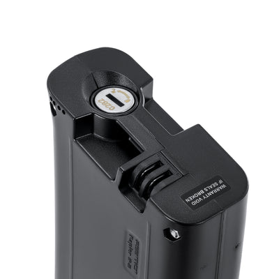 Close-up of the e-bike battery