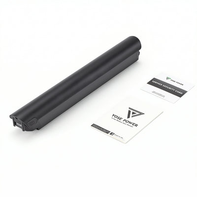 Packing list of the e-bike battery (Model: EBB-036100-JCBH), including the battery pack and user manual