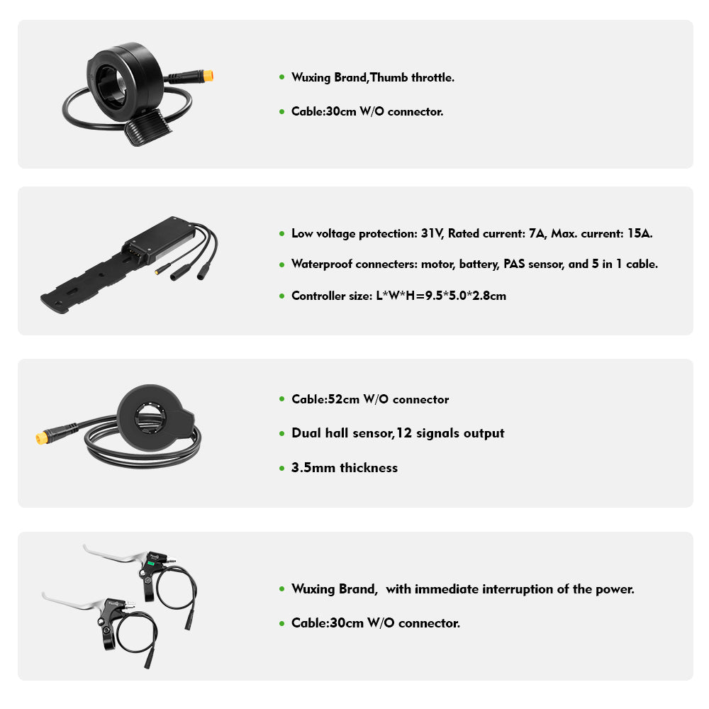 Kit De Conversion Vélo électrique 26'' Avant 36V250W + Batterie 36V15.6Ah Yose Power (Neuf)